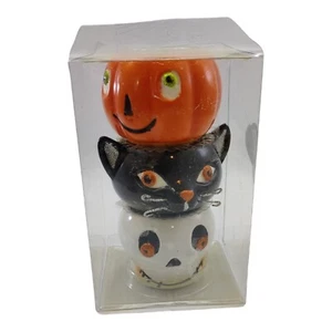 Hallmark Halloween Teelicht Kerzenhalter Set Kürbis schwarze Katze Geist - Bild 1 von 10