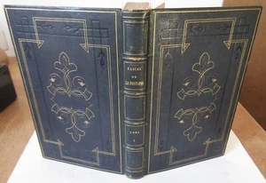 FABLES DE LA FONTAINE 133 PLATES OF GRANDVILLE 1842 FURNNIER BINDING SIGNED - Picture 1 of 16