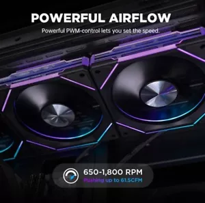 Lot De 3 Ventilateurs BLACK Forward Pc Haute perf 1800 tr/min PWM 120mm Rgb SYNC - Bild 1 von 21