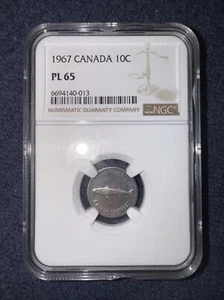 1967 NGC PL65 Canada 10C (Super Toned!!!!) Beautiful Coin!!! - Picture 1 of 6