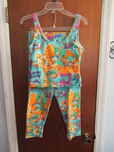 VTG Danskin Women's Cropped Leggings and Tank Set - Picture 1 of 2