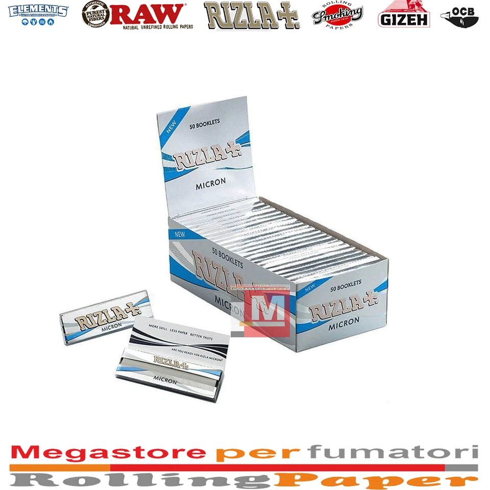 Cartine Rizla Micron Corte Regular – Ultra Sottili, 50 Libretti Originali - Image 1 of 1