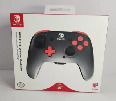 Nintendo PDP Switch Rematch Wireless Controller Black Fade Red Buttons Sealed - Image 1 of 4