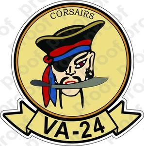 STICKER USN VA 24 CORSAIRS - Picture 1 of 1