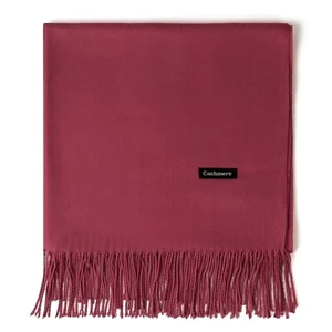 CASHMERE feel scarf Women Men Winter Fall fringe Gift Lightweight solid cozy - Picture 1 of 12