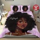 Afro Girl Custom Name Quilt Duvet Cover Set Bedclothes Pillowcase Super King