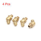4 Pcs Brass M6 x 1mm Thread 45 Degree Angle Grease Zerk Nipple Fitting for Car