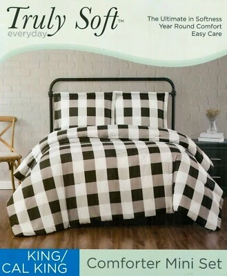 MINI CONJUNTO DE EDREDOM DIÁRIO VERDADEIRAMENTE MACIO KING / CAL KING preto / branco / cinza  - Imagem 1 de 2