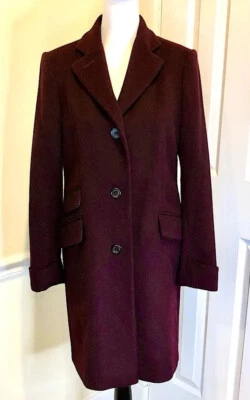 Blazer de equitación ecuestre de lana de vino Ralph Lauren abrigo más largo talla 6 nuevo con etiquetas Foto 1 de 4