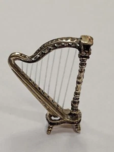 Piccola Arpa microfusione Argento 800 vintage - Foto 1 di 12
