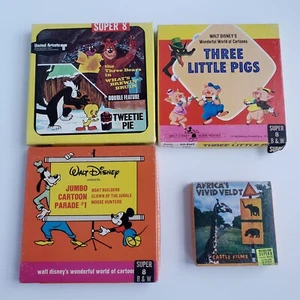 Walt Disney Super 8mm~ Castle Films Reels~3 Little Pigs~Mickey~Goofy~Tweety Pie - Picture 1 of 23