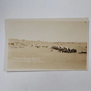 Indian Peace Treaty Medicine Lodge Kansas KS octubre 1927 RPPC postal de colección - Imagen 1 de 6