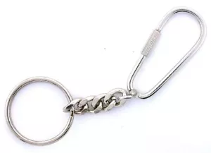 4 1/4 Inch Silver Color STEEL Keychain With 1 1/4 Inch Loop MADE IN USA EBS8648 - Picture 1 of 2
