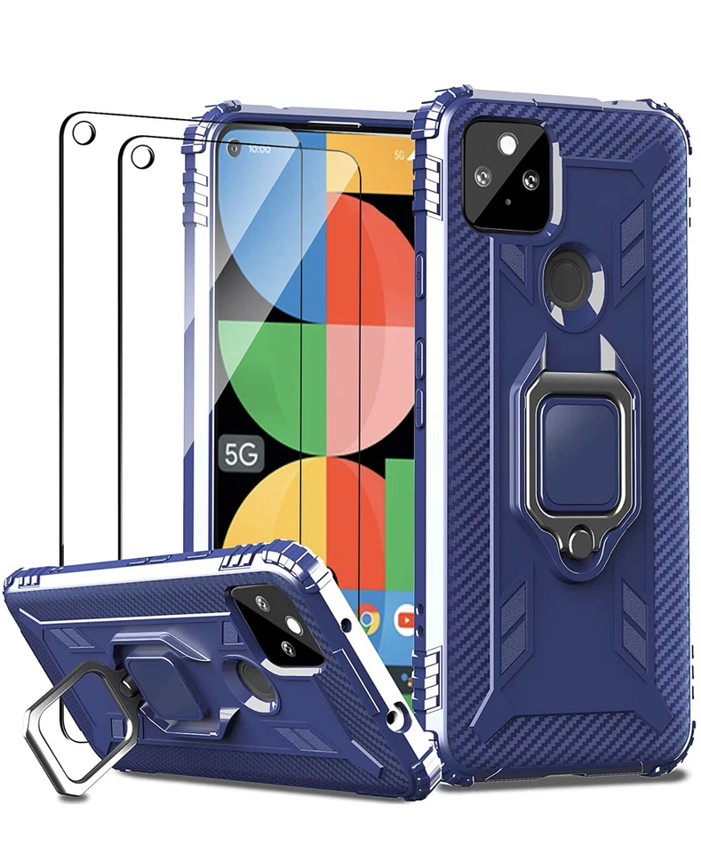 IMBZBK Diseñado para Google Pixel 5A 5G Estuche con Paquete de 2 Pantalla de Vidrio Templado Pr Foto 1 de 4