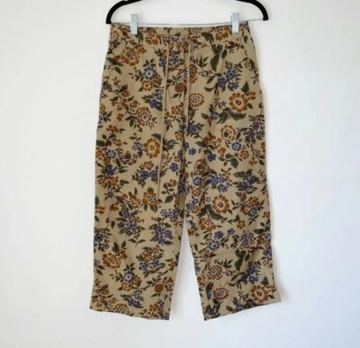 Lauren Ralph Lauren Floral Pant Cropped Wide Leg Size 4 Multicolor Cotton LRL - Image 1 of 4