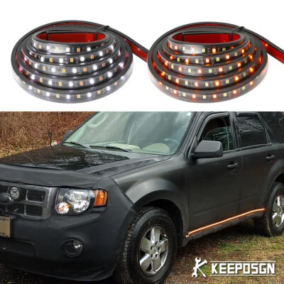 Tira de luz LED marcador lateral 2 piezas para Ford Escape Exploer Bronco 70" Foto 1 de 4