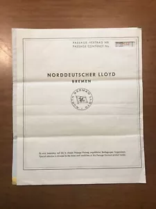 1960 MV Berlin Passenger Contract / Ticket - North German Lloyd - Picture 1 of 3