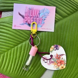 Keychain Lip Oil Care Nourishment Repair Dry Lips Vegan Toffee Apple Yellow - Picture 1 of 3