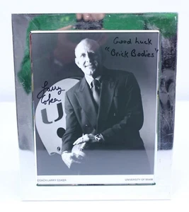 Vintage Larry Coker firmato autografo Brick Bodies Coach raro University Miami FL - Foto 1 di 12