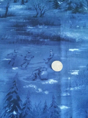 HOLIDAY ON ICE BY MODA CLASSICS  #15260 1 yd Navy blue FABRIC - Image 1 of 2