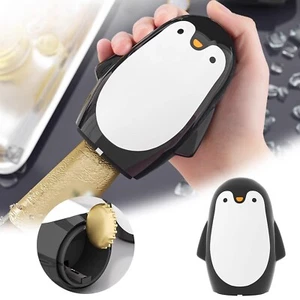 Abridor de botellas portátil Penguin, abrebotellas automático magnético empuje hacia abajo - Imagen 1 de 6