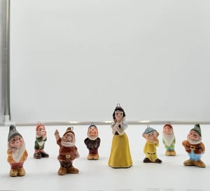 Vintage Schneewittchen und die sieben Zwerge Figurenset handbemalt Keramik Japan - Bild 1 von 16