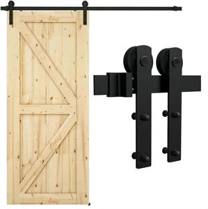 6.6FT Sliding Barn Door Hardware Kit for Single Wood Door, Smoothly and Quietly, - Picture 1 of 12