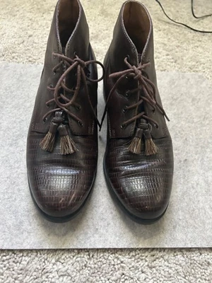 Ariat Heritage Cuero Bancroft Botines Con Cordones Estampado Crocs Mujer Talla 7.5B Foto 1 de 4