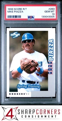 1998 SCORE ROOKIE TRADED #263 MIKE PIAZZA HOF POP 6 PSA 10 - Image 1 of 3