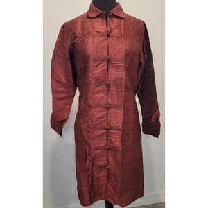 NUEVO CON ETIQUETAS Chaqueta/Blusa de Seda Roja Estilo Chino - Botones de palanca de rana - 100% Seda M - Imagen 1 de 11
