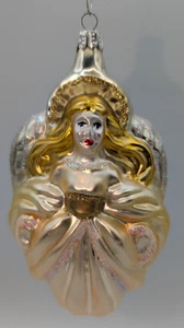 Vintage großer Engel Gloria poliertes Glas Christbaumschmuck Seraphina Angelique - Bild 1 von 9