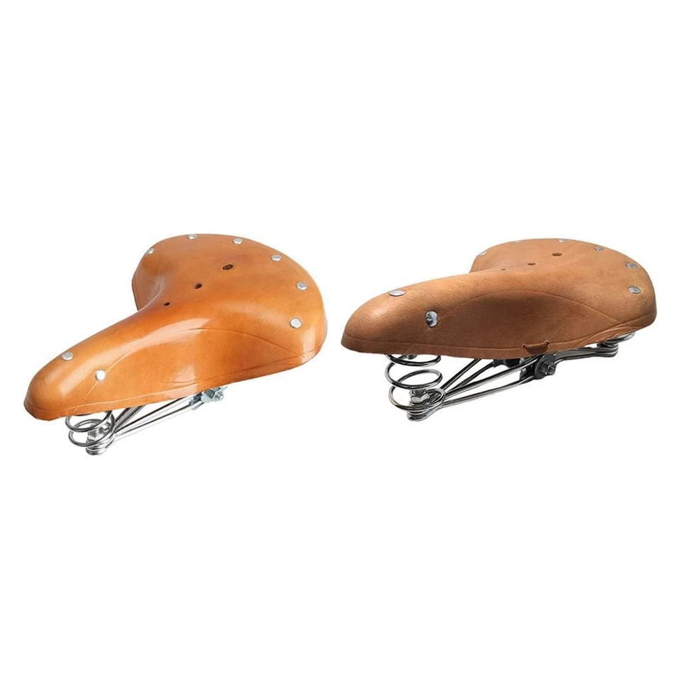 Cowhide  Seat Universal Bike Saddle for Cruiser, Road Bike, Touring Bike, - Image 1 of 1