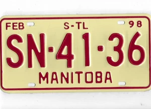 MANITOBA 1998 license plate "SN-41-36" *****MINT***** - Picture 1 of 1