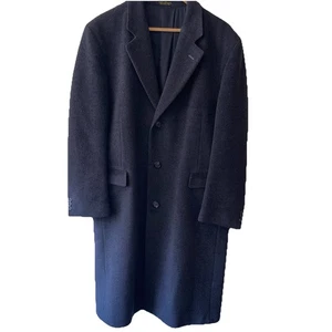 VINTAGE JG HOOK MENS Grey CASHMERE & WOOL OVERCOAT SIZE 44R Made In Hungry - Picture 1 of 12