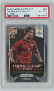 2014 Panini Prizm FIFA World Cup Stars Cristiano Ronaldo PSA 8 Portugal #28 C32 - Picture 1 of 2