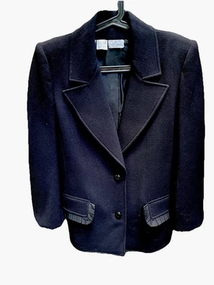 Blazer VINTAGE Valentino Boutique 8 Mujer Italia Plisado Puño y Bolsillos Detalles Foto 1 de 4