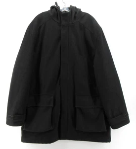 VINTAGE J Crew Jacket Men Large Black Wool Blend Parka Chore Coat Insulated Y2K* - Picture 1 of 13