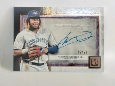 2020 Topps Museum Collection Vladimir Guerrero Jr Gold Auto 25/50 Blue Jays - Image 1 of 3