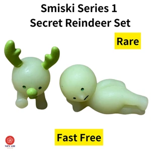 Smiski Serie 1 Figura de Reno Secreto Brilla en la Oscuridad Navidad Conjunto Raro Limitado - Imagen 1 de 4