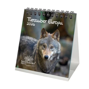 Tierzauber Europa Tischkalender 10cm x 10cm für 2026 Tiere Wald Natur Baum - See - Bild 1 von 1