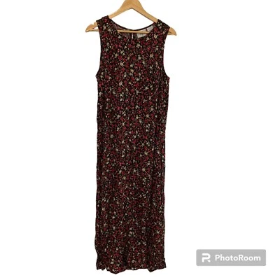 Vestido Vintage Studio Ease Para Mujer Talla 12 Ditsy Floral Maxi Sin Mangas Rayón Foto 1 de 4