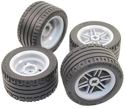 ☀️NEW Lego TIRES 4 Pack Gray Rims 43.2 x 22 ZR #44309 & #56145 x 4 Technic Tire - Image 1 of 2