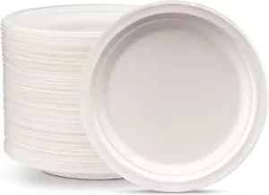7 Zoll super starre starke Bagasse Einweg Party Papierplatten biologisch abbaubar - Bild 1 von 6