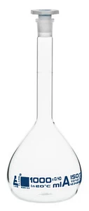 Eisco Labs 1000mL Volumetric Flask - Class A - Borosilicate Glass - Picture 1 of 2