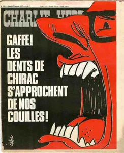 "CHARLIE HEBDO N°324 du 27/1/1977" CABU : GAFFE LES DENTS DE CHIRAC S'APPROCHENT - Picture 1 of 2