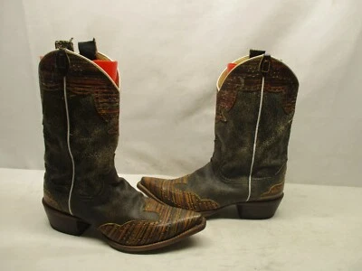 Botas de Vaquero Justin de Cuero Envejecido Punta de Ala para Mujer Talla 9 Estilo B L4455 Foto 1 de 4