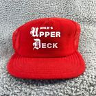 Vintage Mike's Upper Deck Snapback Hat Trucker Red White Spellout Usa Made 90S