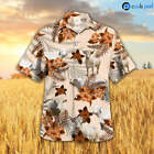 Charolais Hibiscus Pattern Hawaiian Shirt, Farm Hawaiian Shirt, Cool Orange Hawa