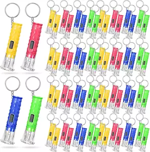 Jexine 100 Pcs Mini Flashlight Keychain Bulk Assorted Colors Torch Keyring Flash - Picture 1 of 12
