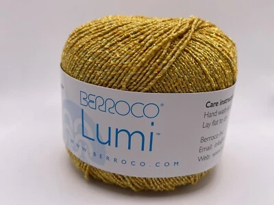 Fio Berroco Lumi 8151 ensolarado - Ouro amarelo algodão metálico DK 50gr 137yds - Imagem 1 de 4